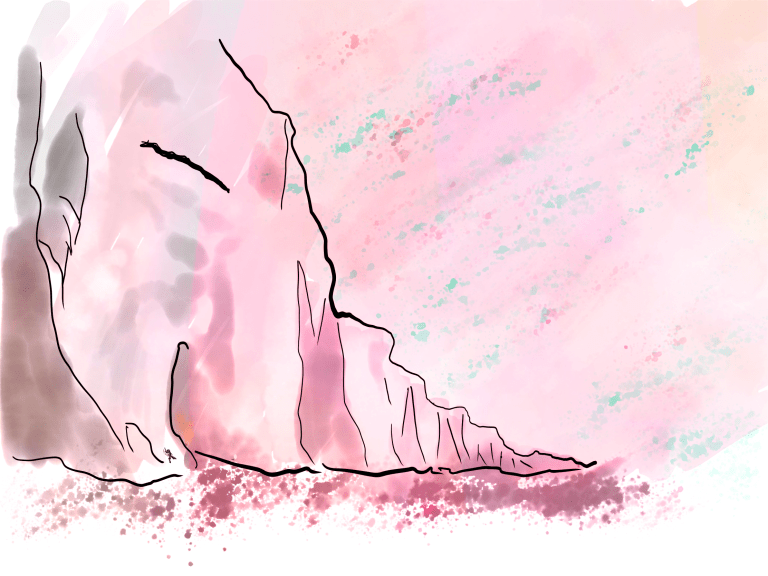 The red cliffs of the Jamp la Murg